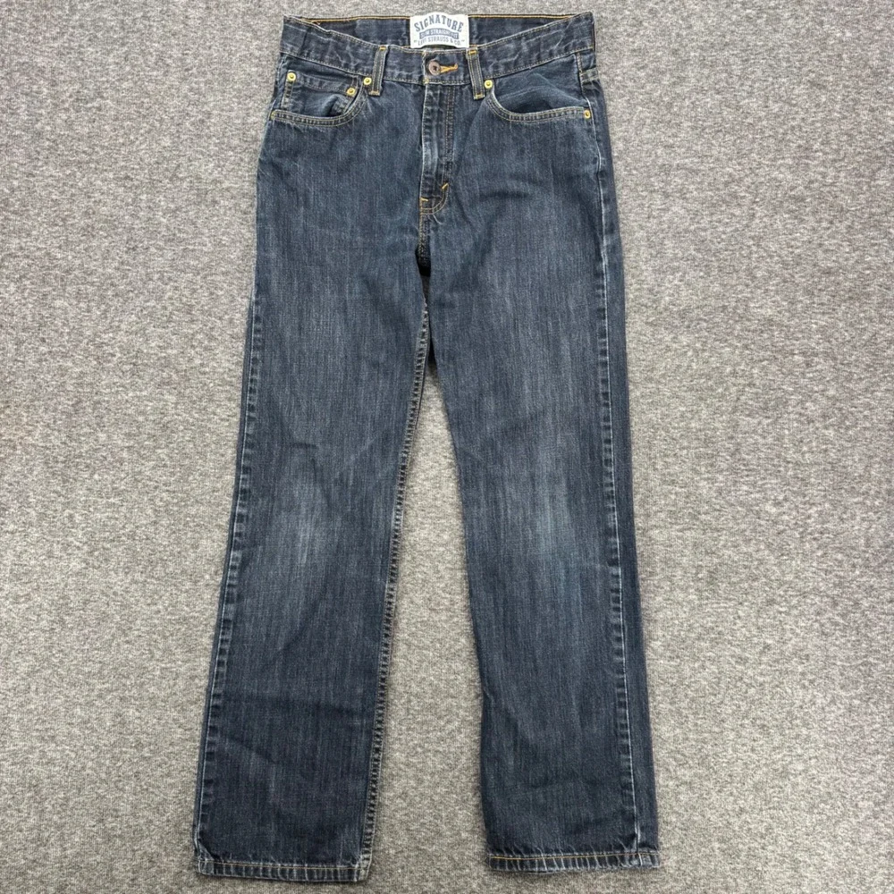 Signature by‎ Levi Strauss Boys Slim Straight Jeans Dark Wash Cotton 18 Regular